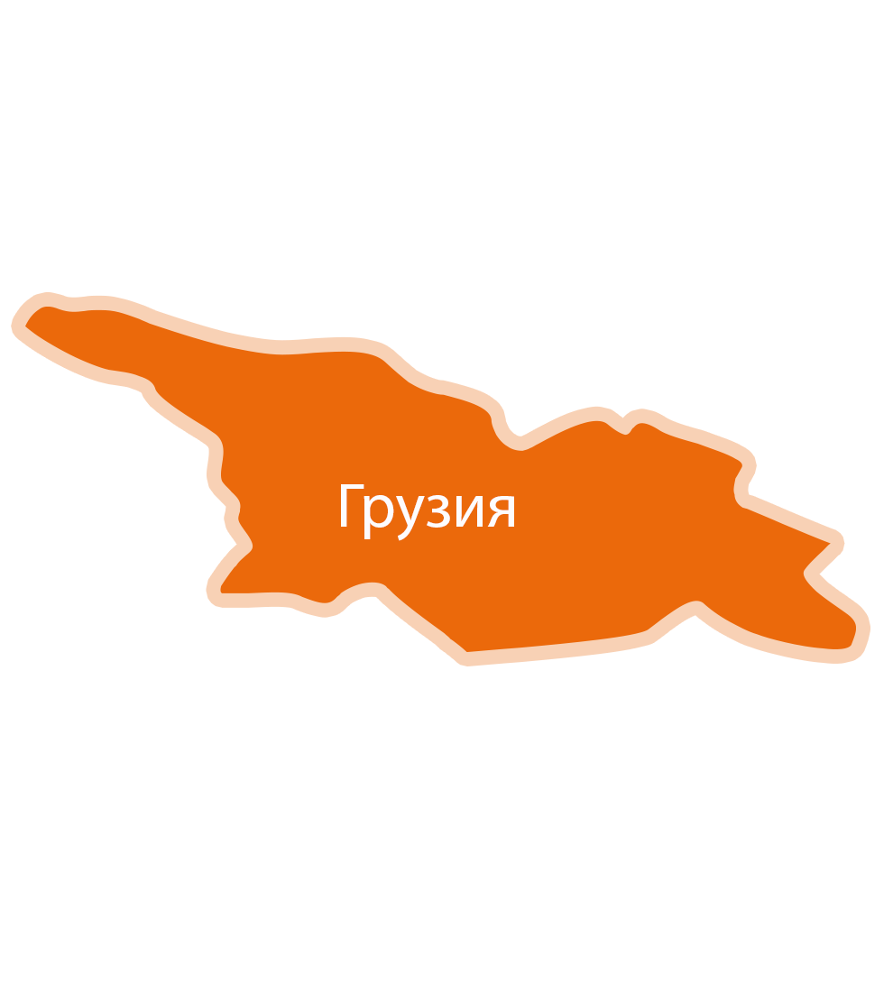Силует на земна маса с надпис "Руссия" (Русия) в центъра.