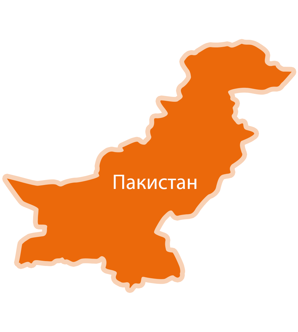 Карта на Пакистан с надпис "Пакистан".