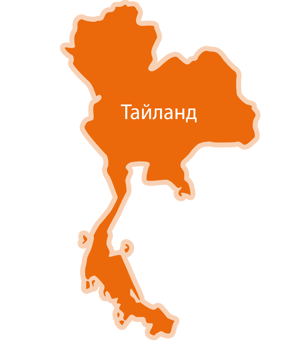 Силуетна карта на регион с надпис "Tailand".